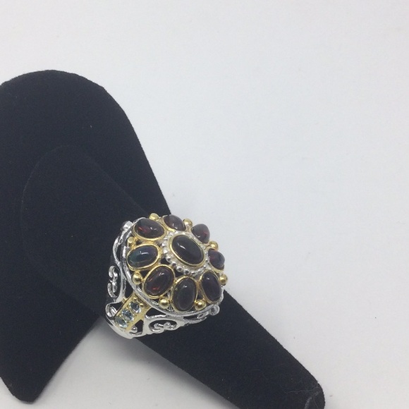 Rare Genuine Black Opals Ring - Picture 9 of 10